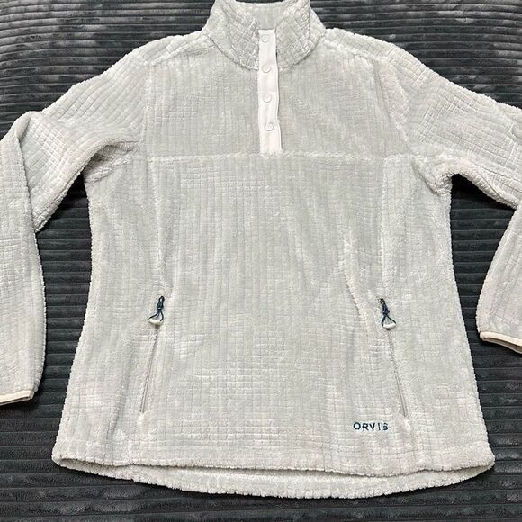 Orvis Jackets & Blazers - Orvis Mesa Fleece Quarter-Snap Plush Gray Jacket Womens Medium Pullover